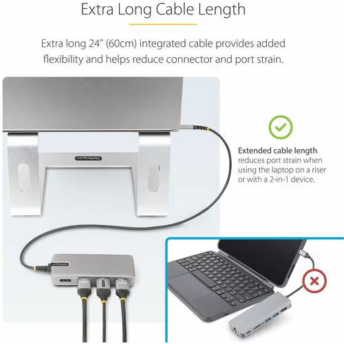 StarTech USB-C Triple-Monitor Multiport Adapter with HDMI, DisplayPort, Ethernet and 100W Power Delivery