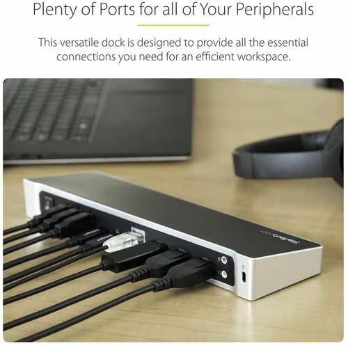 StarTech 4K USB-C Triple Monitor Docking Station with 100W Power Delivery