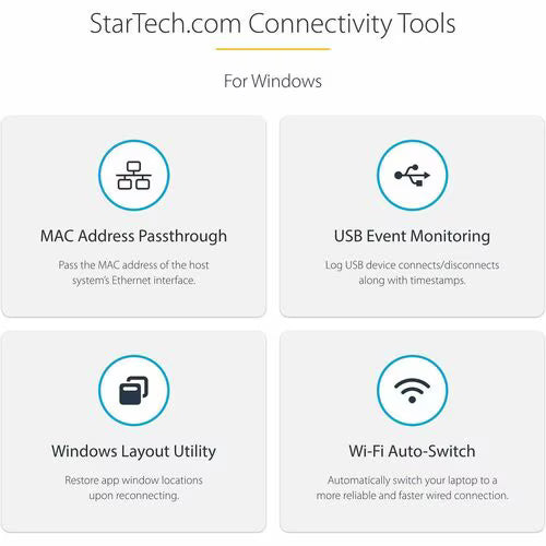 StarTech Hybrid USB-C / USB-A Dual 4K Dock with 60W Power Delivery