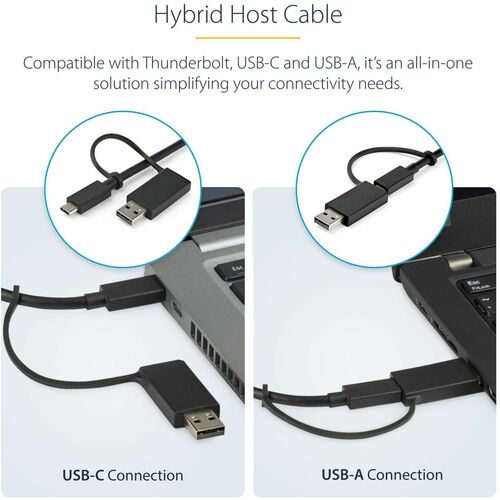 StarTech Hybrid USB-C / USB-A Dual 4K Dock with 60W Power Delivery