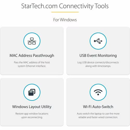 StarTech Hybrid USB-C / USB-A Dual 4K Docking Station with 100W Power Delivery