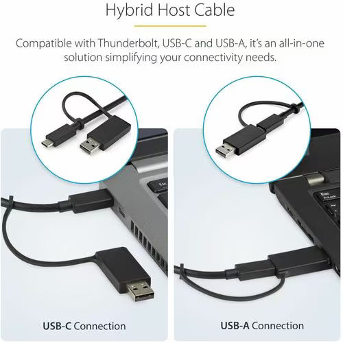 StarTech Hybrid USB-C / USB-A Dual 4K Docking Station with 100W Power Delivery