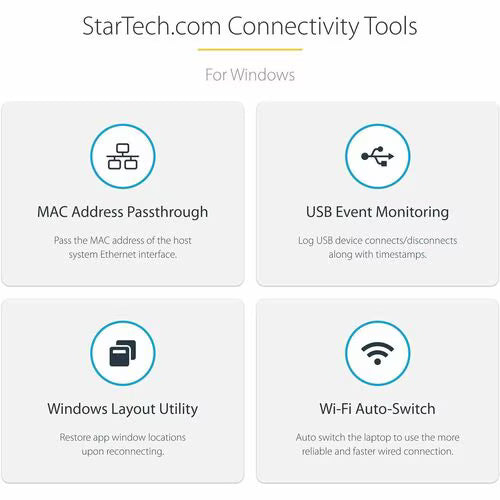 StarTech.com Connectivity Tools for Windows with icons and descriptions.