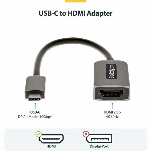 StarTech CDP2HD4K60 USB-C to HDMI Adapter 4K 60Hz