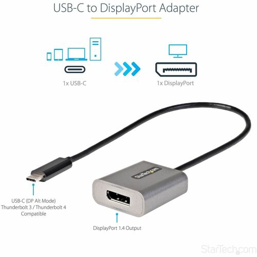 StarTech CDP2DPEC USB-C to DisplayPort Adapter 8K