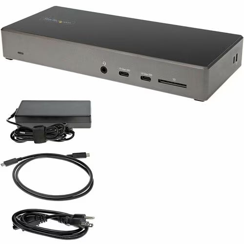 Docking station with cables on a white background