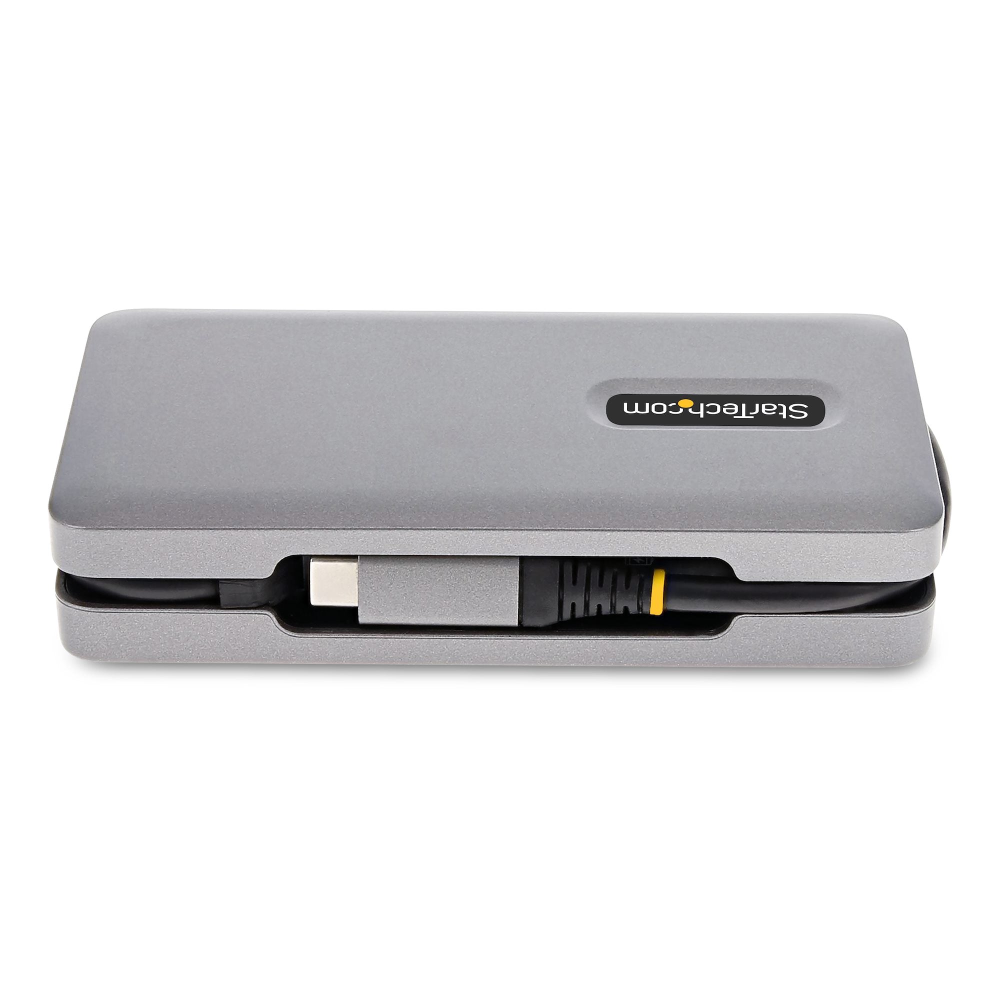 StarTech DKT31CDHPD3 USB-C adapter showing port layout for business laptop setup